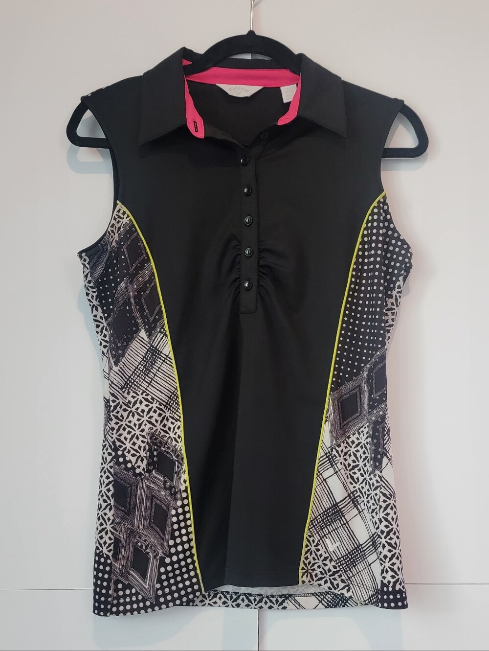 Callaway Golf Sleeveless Performance Polo Shirt Sporty Women's S Black